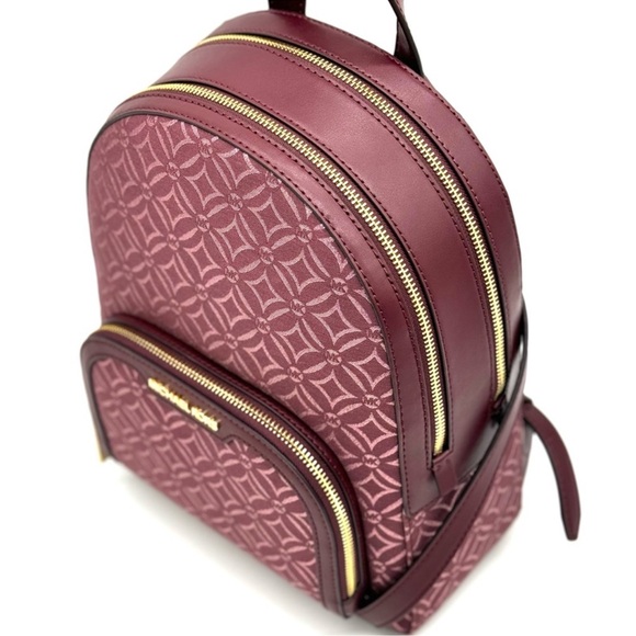 Michael Kors Jaycee Medium Zip Pocket Backpack Ox Blood Multi - Picture 7 of 12